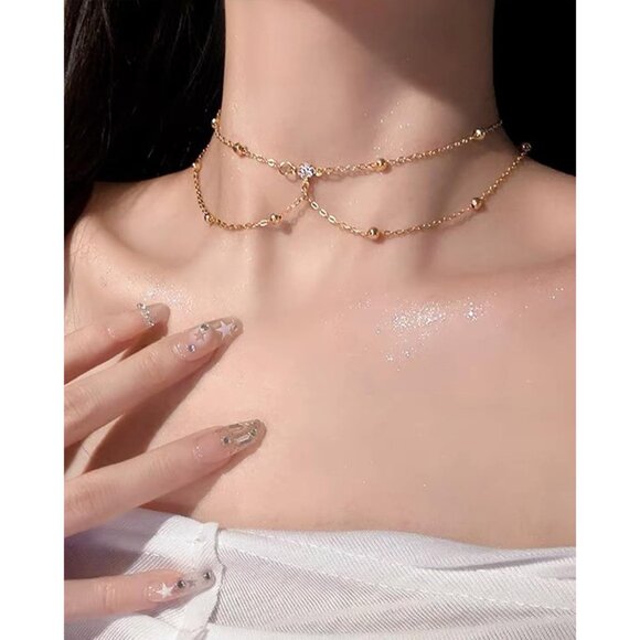 🆕 Women Gold Rhinestone Peal Back Chain Necklace Lingerie Waist Belly Jewelry - Picture 5 of 7